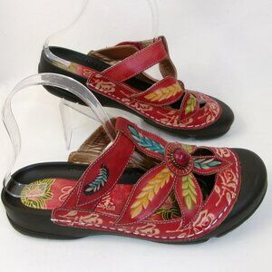 Elite By Corkys Coastal Colorful Boho Leather Clogs US 9.5